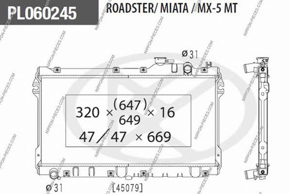 Nippon pieces M156A03 Радиатор охлаждения двигателя M156A03: Отличная цена - Купить в Польше на 2407.PL!