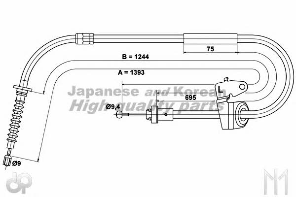 Ashuki HRK12774 Parking brake cable left HRK12774: Buy near me at 2407.PL in Poland at an Affordable price!