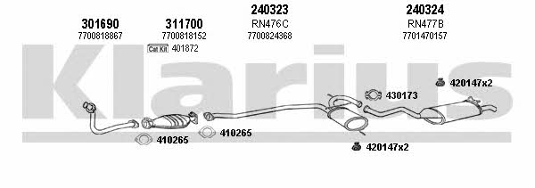 Klarius 720612E Система випуску відпрацьованих газів 720612E: Приваблива ціна - Купити у Польщі на 2407.PL!