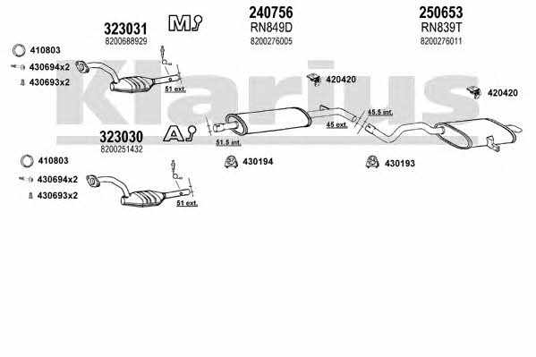 Klarius 721171E Система выпуска отработаных газов 721171E: Отличная цена - Купить в Польше на 2407.PL!