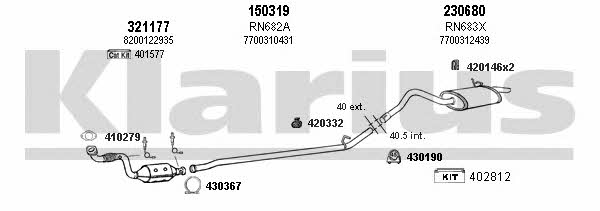 Klarius 720828E Система выпуска отработаных газов 720828E: Отличная цена - Купить в Польше на 2407.PL!