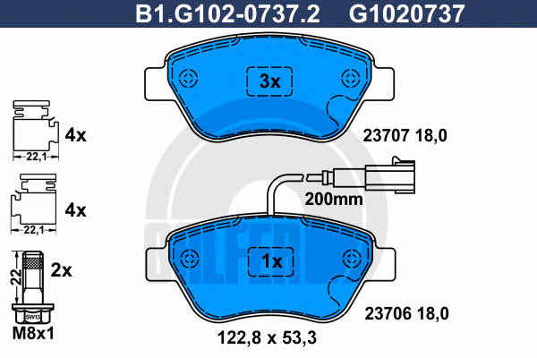 Galfer B1.G102-0737.2 Brake Pad Set, disc brake B1G10207372: Buy near me in Poland at 2407.PL - Good price!