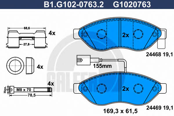Galfer B1.G102-0763.2 Klocki hamulcowe, zestaw B1G10207632: Dobra cena w Polsce na 2407.PL - Kup Teraz!