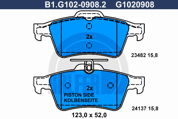 Galfer B1.G102-0908.2 Brake Pad Set, disc brake B1G10209082: Buy near me in Poland at 2407.PL - Good price!
