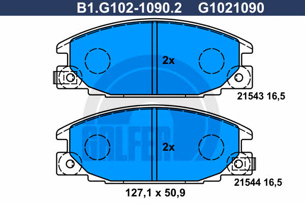 Galfer B1.G102-1090.2 Brake Pad Set, disc brake B1G10210902: Buy near me in Poland at 2407.PL - Good price!