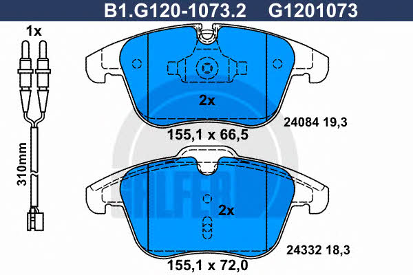 Galfer B1.G120-1073.2 Brake Pad Set, disc brake B1G12010732: Buy near me in Poland at 2407.PL - Good price!