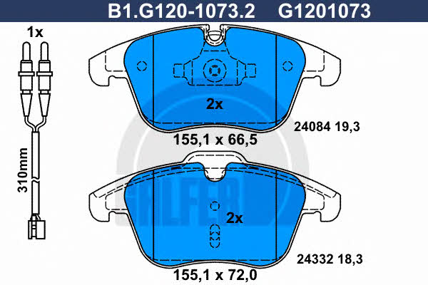 Galfer B1.G120-1073.2 Klocki hamulcowe, zestaw B1G12010732: Dobra cena w Polsce na 2407.PL - Kup Teraz!