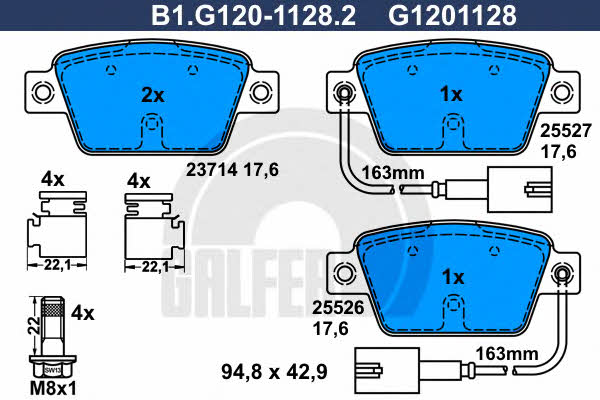 Galfer B1.G120-1128.2 Scheibenbremsbeläge, Set B1G12011282: Kaufen Sie zu einem guten Preis in Polen bei 2407.PL!