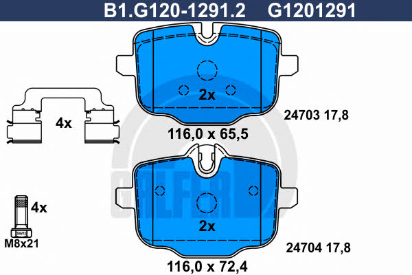 Galfer B1.G120-1291.2 Brake Pad Set, disc brake B1G12012912: Buy near me in Poland at 2407.PL - Good price!