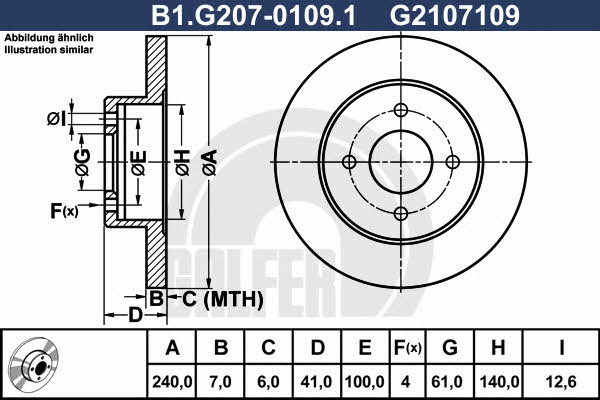 Galfer B1.G207-0109.1 Диск гальмівний задній невентильований B1G20701091: Приваблива ціна - Купити у Польщі на 2407.PL!