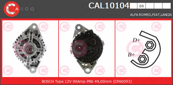 Casco CAL10104GS Alternator CAL10104GS: Buy near me in Poland at 2407.PL - Good price!