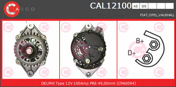 Casco CAL12100AS Alternator CAL12100AS: Buy near me in Poland at 2407.PL - Good price!