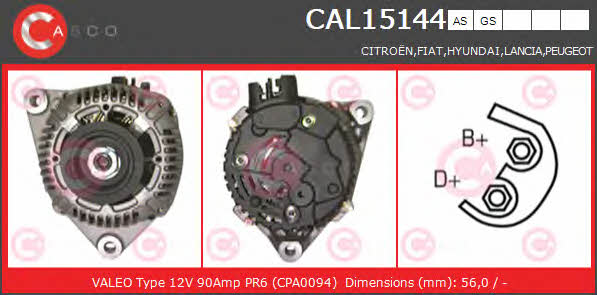 Casco CAL15144AS Alternator CAL15144AS: Buy near me in Poland at 2407.PL - Good price!