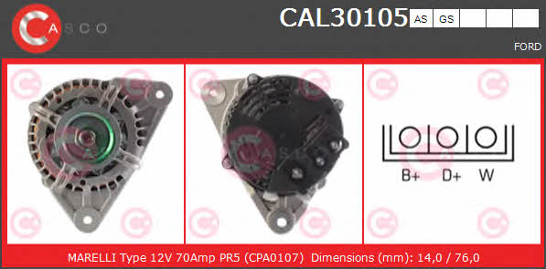 Casco CAL30105AS Alternator CAL30105AS: Buy near me in Poland at 2407.PL - Good price!