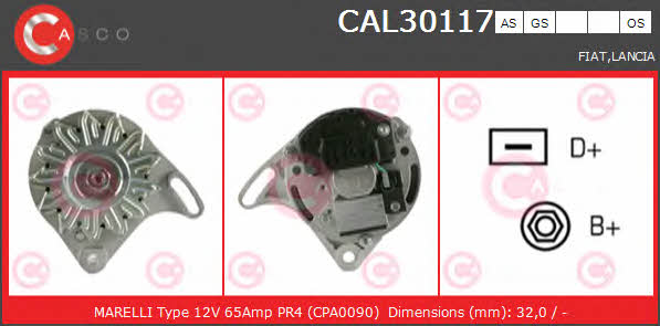 Casco CAL30117AS Alternator CAL30117AS: Buy near me in Poland at 2407.PL - Good price!