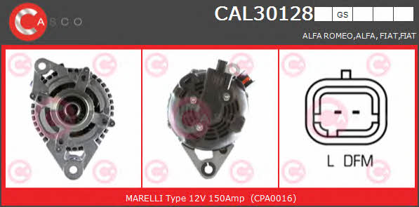 Casco CAL30128GS Alternator CAL30128GS: Buy near me in Poland at 2407.PL - Good price!