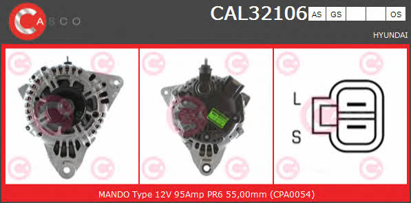 Casco CAL32106AS Генератор CAL32106AS: Отличная цена - Купить в Польше на 2407.PL!