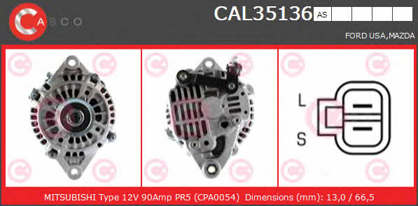 Casco CAL35136AS Alternator CAL35136AS: Buy near me in Poland at 2407.PL - Good price!
