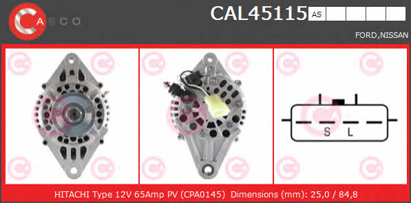 Casco CAL45115AS Alternator CAL45115AS: Dobra cena w Polsce na 2407.PL - Kup Teraz!
