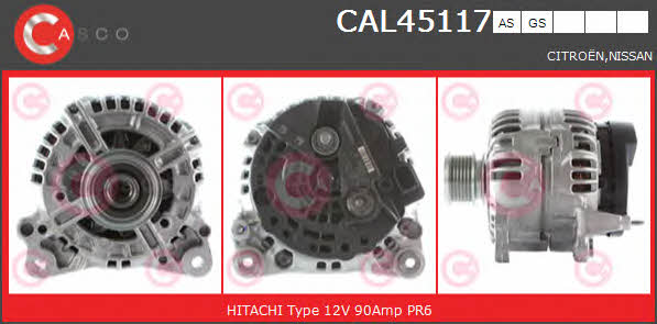 Casco CAL45117AS Генератор CAL45117AS: Отличная цена - Купить в Польше на 2407.PL!