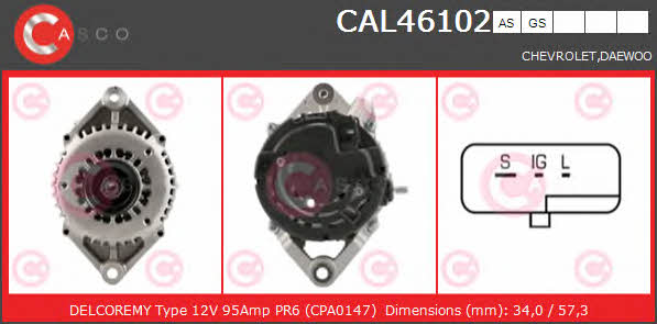 Casco CAL46102AS Генератор CAL46102AS: Отличная цена - Купить в Польше на 2407.PL!