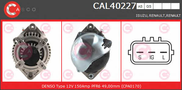 Casco CAL40227AS Alternator CAL40227AS: Buy near me at 2407.PL in Poland at an Affordable price!