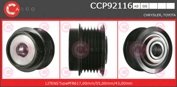Casco CCP92116GS Belt pulley generator CCP92116GS: Buy near me in Poland at 2407.PL - Good price!