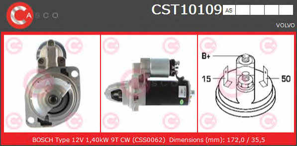 Casco CST10109AS Стартер CST10109AS: Отличная цена - Купить в Польше на 2407.PL!