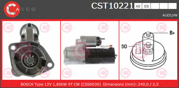 Casco CST10221AS Стартер CST10221AS: Отличная цена - Купить в Польше на 2407.PL!