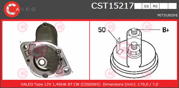Casco CST15217GS Стартер CST15217GS: Отличная цена - Купить в Польше на 2407.PL!