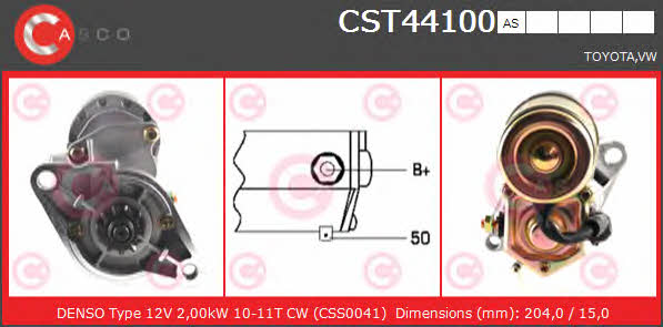 Casco CST44100AS Стартер CST44100AS: Отличная цена - Купить в Польше на 2407.PL!