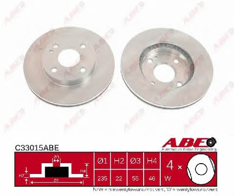 ABE C33015ABE Front brake disc ventilated C33015ABE: Buy near me in Poland at 2407.PL - Good price!