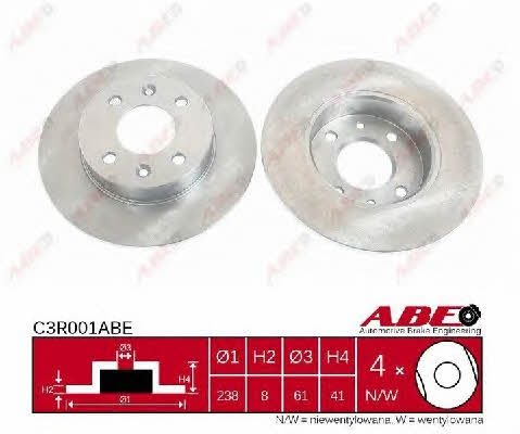 ABE C3R001ABE Unventilated front brake disc C3R001ABE: Buy near me in Poland at 2407.PL - Good price!