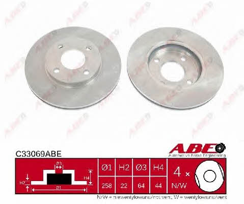 ABE C33069ABE Unventilated front brake disc C33069ABE: Buy near me in Poland at 2407.PL - Good price!