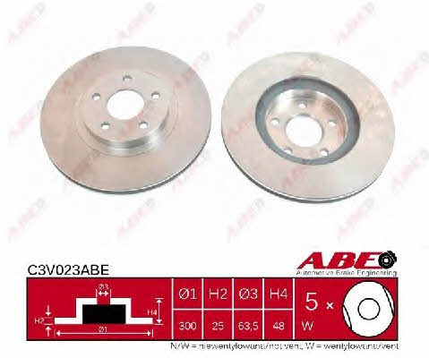 Front brake disc ventilated ABE C3V023ABE