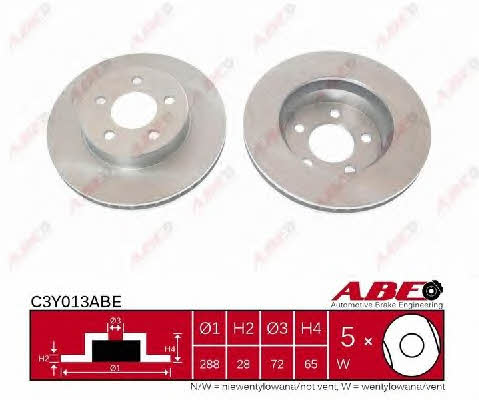ABE C3Y013ABE Front brake disc ventilated C3Y013ABE: Buy near me in Poland at 2407.PL - Good price!