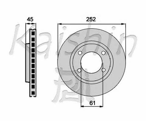 Kaishin CBR210 Front brake disc ventilated CBR210: Buy near me in Poland at 2407.PL - Good price!