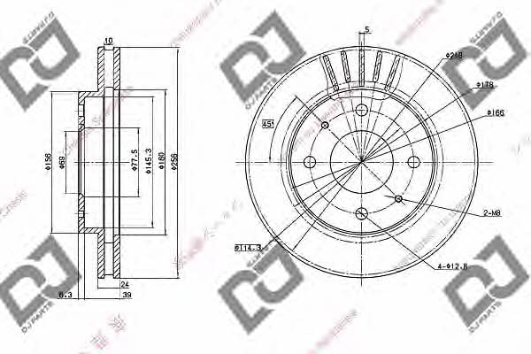 Dj parts BD1036 Front brake disc ventilated BD1036: Buy near me at 2407.PL in Poland at an Affordable price!