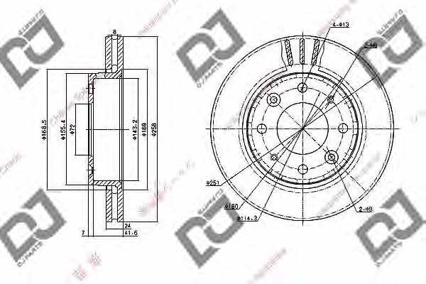 Dj parts BD1083 Front brake disc ventilated BD1083: Buy near me in Poland at 2407.PL - Good price!