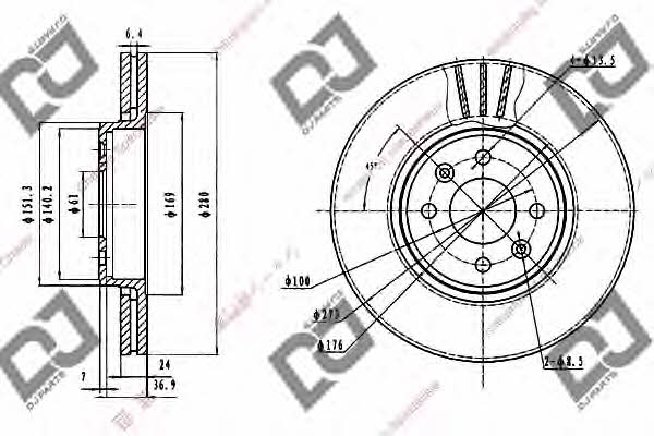 Dj parts BD1192 Innenbelüftete Bremsscheibe vorne BD1192: Kaufen Sie zu einem guten Preis in Polen bei 2407.PL!