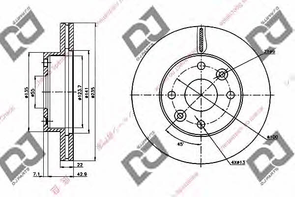 Dj parts BD1253 Wentylowana przednia tarcza hamulcowa BD1253: Dobra cena w Polsce na 2407.PL - Kup Teraz!