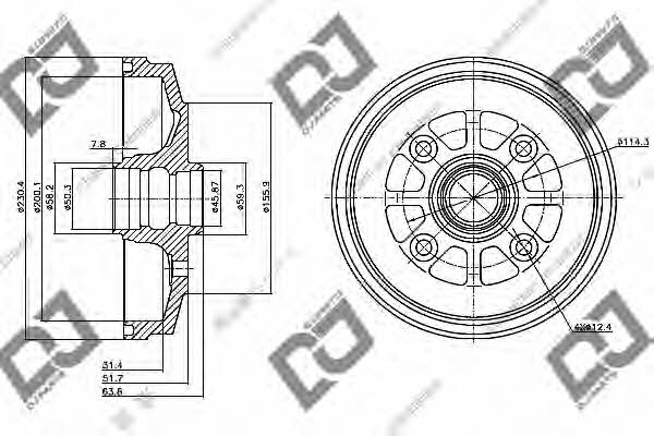 Dj parts BR1095 Rear brake drum BR1095: Buy near me at 2407.PL in Poland at an Affordable price!