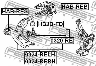 Ball joint Febest 0320-RE