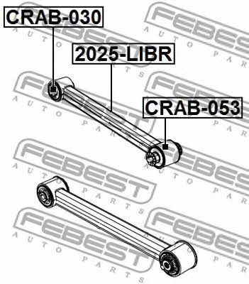 Сайлентблок задньої поздовжньої тяги Febest CRAB-053