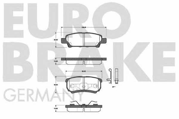 Eurobrake 5502223027 Brake Pad Set, disc brake 5502223027: Buy near me in Poland at 2407.PL - Good price!