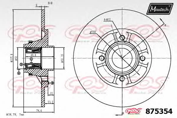 MaxTech 875354.6061 Rear brake disc, non-ventilated 8753546061: Buy near me in Poland at 2407.PL - Good price!