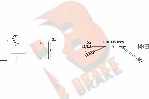 R Brake 610528RB Warning contact, brake pad wear 610528RB: Buy near me in Poland at 2407.PL - Good price!