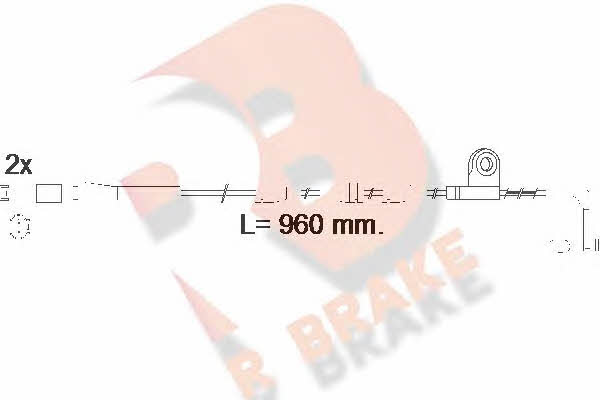 R Brake 610553RB Warning contact, brake pad wear 610553RB: Buy near me in Poland at 2407.PL - Good price!