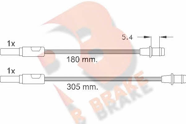 R Brake 610262RB Warning contact, brake pad wear 610262RB: Buy near me in Poland at 2407.PL - Good price!