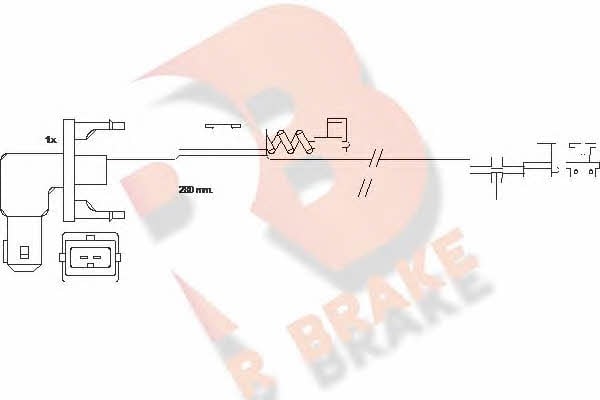 R Brake 610288RB Warning contact, brake pad wear 610288RB: Buy near me in Poland at 2407.PL - Good price!
